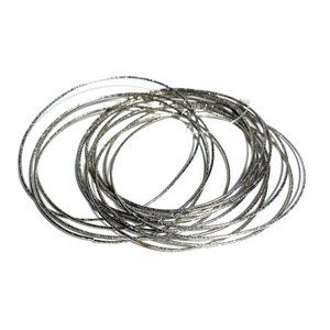 Silver Bangles Set Round and Shiny Multi Bracelets, Brand New